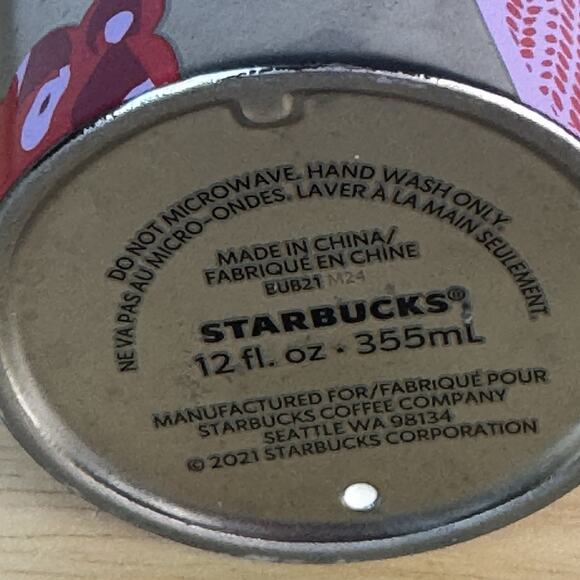 Starbucks Holiday 2021 Pine Bloom Pink Pinecone 12oz Ceramic Double Wall Tumbler - Picture 3 of 4